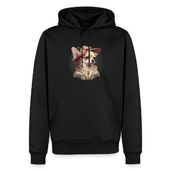 Chihuahua - Englische Dame Frauen Kleid Hund - Männer Premium Bio Hoodie - Schwarz - Vorne - Nico (187cm)