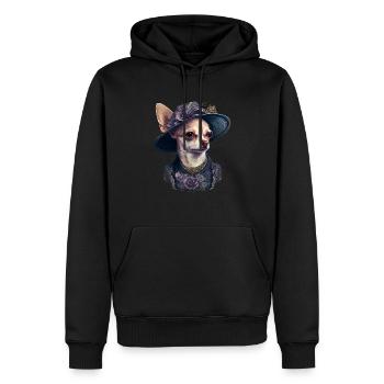 Chihuahua - Englische Dame Frauen Kleid Hund - Männer Premium Bio Hoodie - Schwarz - Vorne - Nico (187cm)