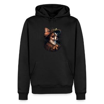 Chihuahua - Englische Dame Frauen Kleid Hund - Männer Premium Bio Hoodie - Schwarz - Vorne - Nico (187cm)