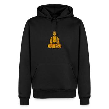 Bouddha avec manette de jeu Jeu spirituel - Sweat à capuche Premium bio Homme - noir - Devant - Nico (187cm)