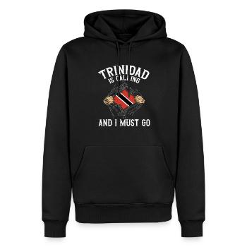 Drapeau de Trinité-et-Tobago - Sweat à capuche Premium bio Homme - noir - Devant - Nico (187cm)