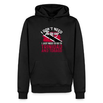 Drapeau de Trinité-et-Tobago - Sweat à capuche Premium bio Homme - noir - Devant - Nico (187cm)