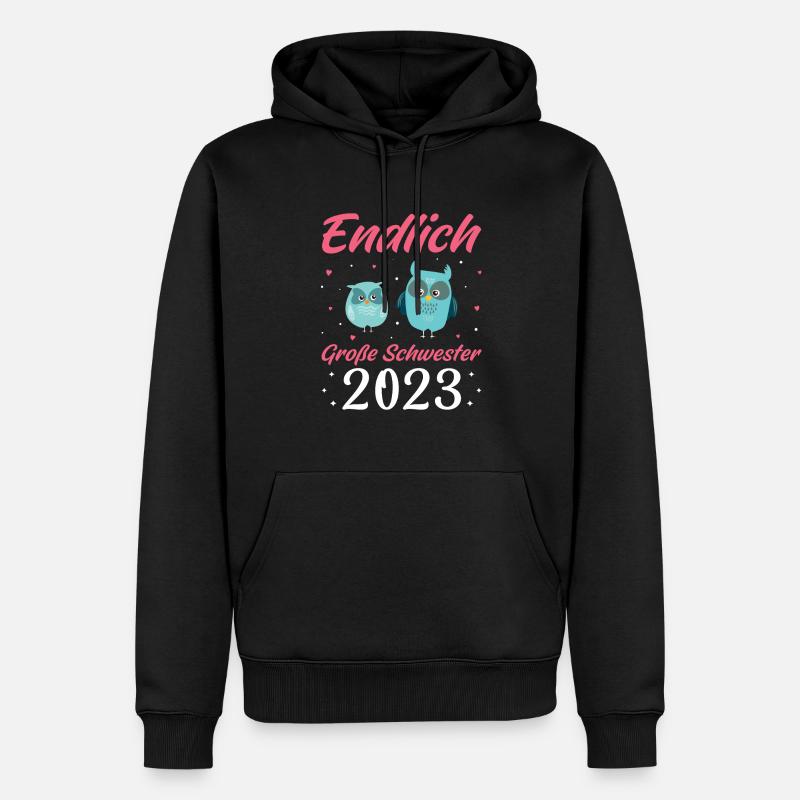 Große Schwester 2023 Geschenk - Männer Premium Bio Hoodie - Schwarz