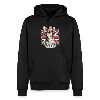 Chihuahua - Großbritannien England Flagge Farben - Männer Premium Bio Hoodie - Schwarz - Vorne - Nico (187cm)