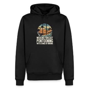 Weekend Forecast Pontooning With A Chance Of - Männer Premium Bio Hoodie - Schwarz - Vorne - Nico (187cm)