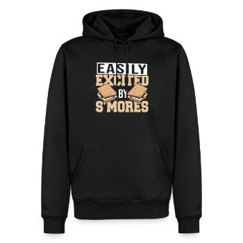 Camping Easily Excited By Smores Camper Marshmallo - Männer Premium Bio Hoodie - Schwarz - Vorne - Nico (187cm)
