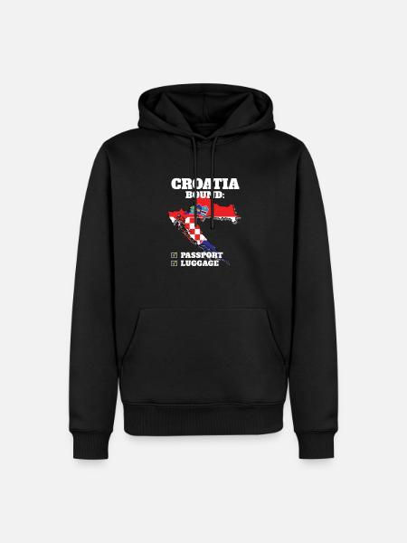 Kroatië gebonden land reizen Kroatische vlag vakantie - Mannen Premium Bio hoodie - zwart
