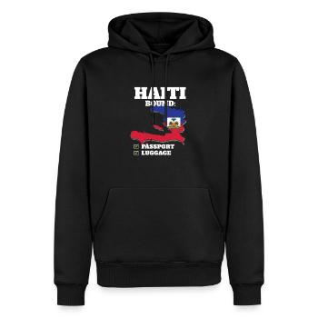 Haïti Bound Country Travel Vacances Drapeau Haïtien - Sweat à capuche Premium bio Homme - noir - Devant - Nico (187cm)