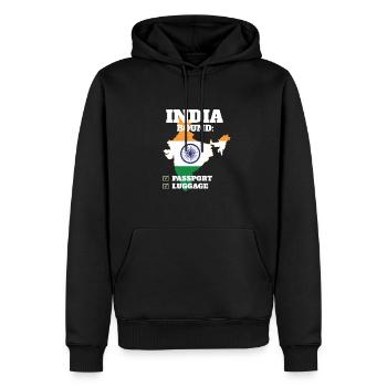 India Bound Country Travel Indian Flag Vacation - Männer Premium Bio Hoodie - Schwarz - Vorne - Nico (187cm)