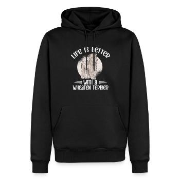 Irish Soft Coated Wheaten Terrier - Männer Premium Bio Hoodie - Schwarz - Vorne - Nico (187cm)