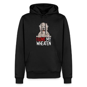 Terrier irlandais à enrobage doux - Sweat à capuche Premium bio Homme - noir - Devant - Nico (187cm)