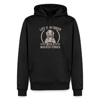 Terrier irlandais à enrobage doux - Sweat à capuche Premium bio Homme - noir - Devant - Nico (187cm)