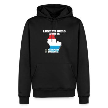 Luxembourg Bound Country Travel Drapeau luxembourgeois - Sweat à capuche Premium bio Homme - noir - Devant - Nico (187cm)