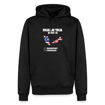 Voyage à destination de la Malaisie Drapeau malaisien - Sweat à capuche Premium bio Homme - noir - Devant - Nico (187cm)