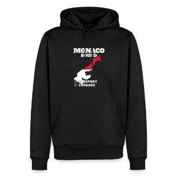 Monaco Bound Country Travel Drapeau monégasque - Sweat à capuche Premium bio Homme - noir - Devant - Nico (187cm)