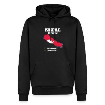 Népal Bound Country Travel Vacances drapeau népalais - Sweat à capuche Premium bio Homme - noir - Devant - Nico (187cm)