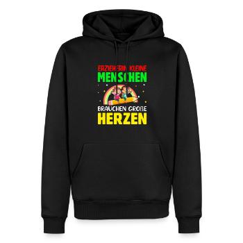 Erzieherin Abschiedsgeschenk - Männer Premium Bio Hoodie - Schwarz - Vorne - Nico (187cm)