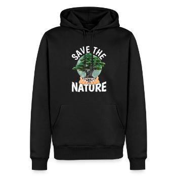 Save the Nature Climate Change - Men’s Premium Organic Hoodie - black - Front - Nico (187cm)