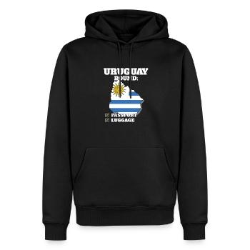 Pays à destination de l’Uruguay Voyage Drapeau uruguayen - Sweat à capuche Premium bio Homme - noir - Devant - Nico (187cm)