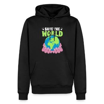 Save the World Naturschutz - Männer Premium Bio Hoodie - Schwarz - Vorne - Nico (187cm)