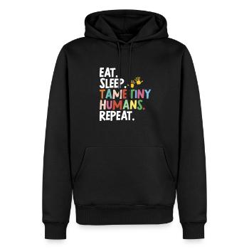 Éducateur d’enseignants en garderie - Sweat à capuche Premium bio Homme - noir - Devant - Nico (187cm)