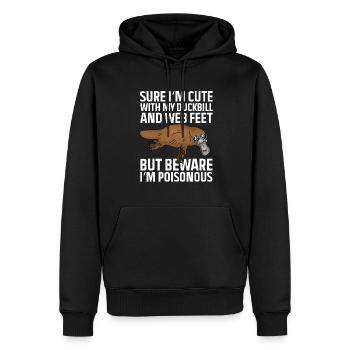 Platypus Schnabeltier - Männer Premium Bio Hoodie - Schwarz - Vorne - Nico (187cm)