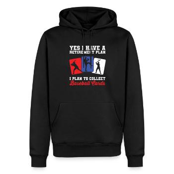 Trader Collector Men Funny I Plan To Collect Baseb - Sweat à capuche Premium bio Homme - noir - Devant - Nico (187cm)