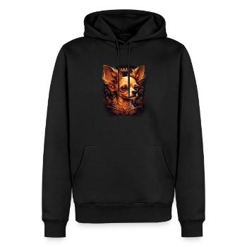 Chihuahua | Bunte Kunst Schöner Hund - Männer Premium Bio Hoodie - Schwarz - Vorne - Nico (187cm)