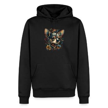 Chihuahua | Bunte Kunst Schöner Hund - Männer Premium Bio Hoodie - Schwarz - Vorne - Nico (187cm)