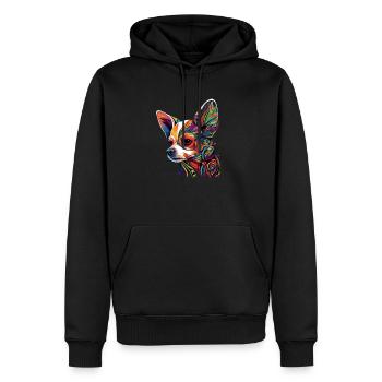 Chihuahua | Bunte Kunst Schöner Hund - Männer Premium Bio Hoodie - Schwarz - Vorne - Nico (187cm)