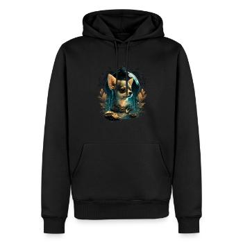 Chihuahua | Bunte Kunst Schöner Hund - Männer Premium Bio Hoodie - Schwarz - Vorne - Nico (187cm)