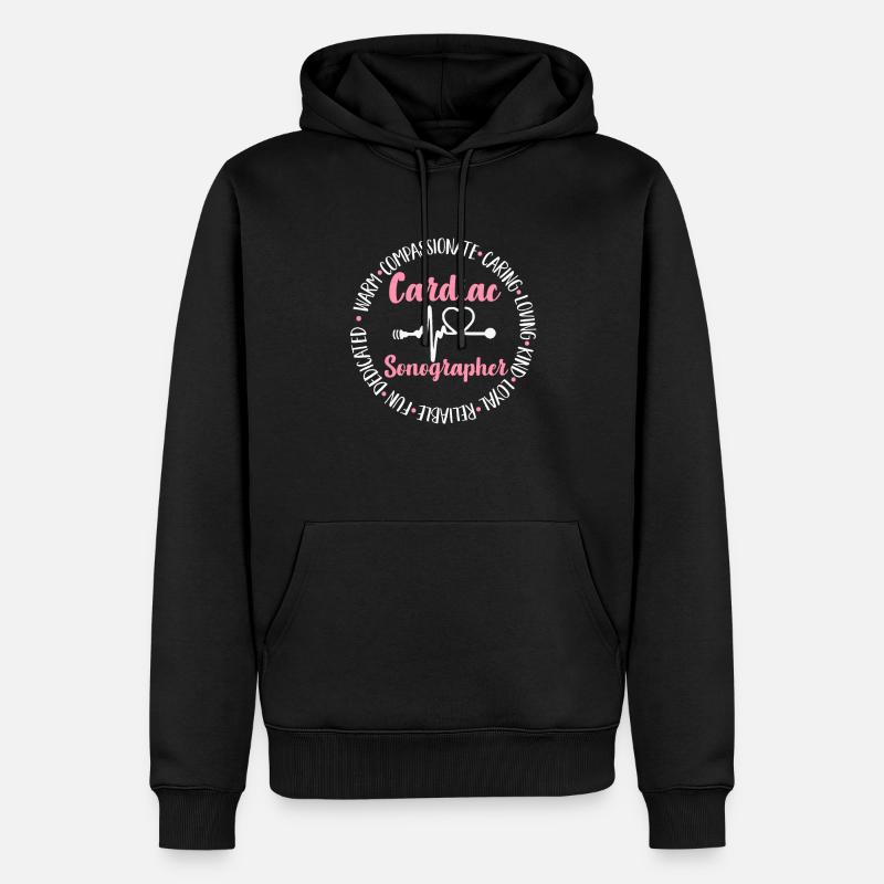 Cardiologue Échographie médicale Échographie - Sweat à capuche Premium bio Homme - noir