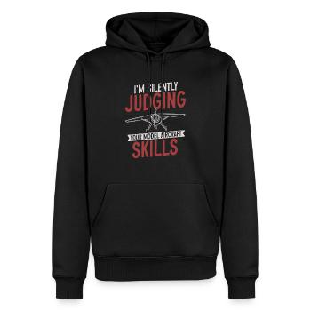 Ferngesteuertes Flugzeug Modellflugzeug - Männer Premium Bio Hoodie - Schwarz - Vorne - Nico (187cm)