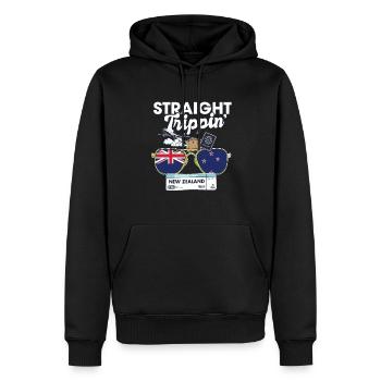 Straight Trippin' New Zealand Vacation Tour - Männer Premium Bio Hoodie - Schwarz - Vorne - Nico (187cm)