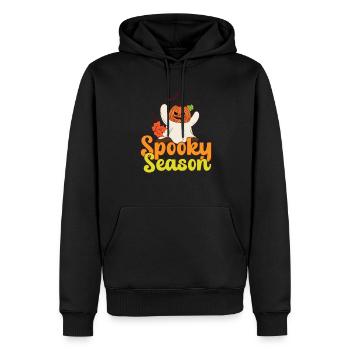 Lazy Halloween Spooky Season Boo Ghost Jack O - Sweat à capuche Premium bio Homme - noir - Devant - Nico (187cm)