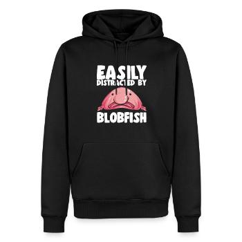 Poisson blob - Sweat à capuche Premium bio Homme - noir - Devant - Nico (187cm)