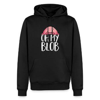 Poisson blob - Sweat à capuche Premium bio Homme - noir - Devant - Nico (187cm)