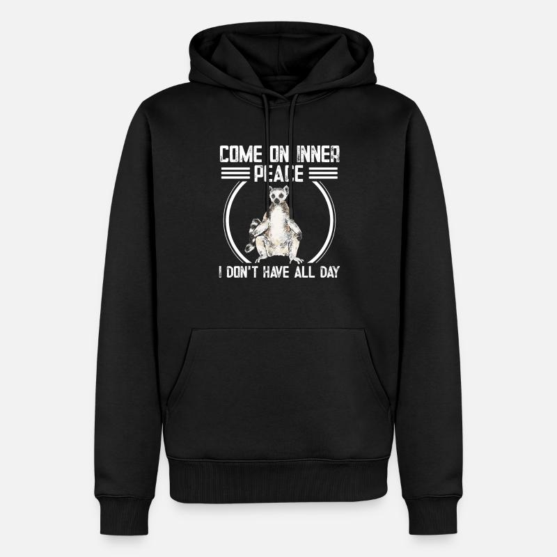 Lemur Catta Katta - Männer Premium Bio Hoodie - Schwarz
