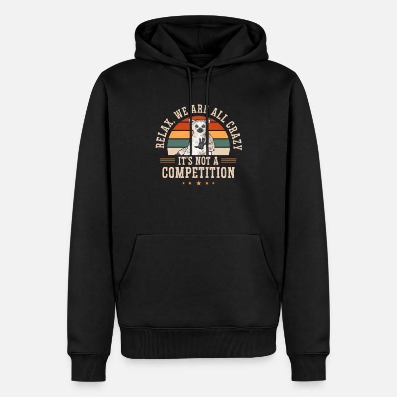 Lémurien à queue annelée - Sweat à capuche Premium bio Homme - noir