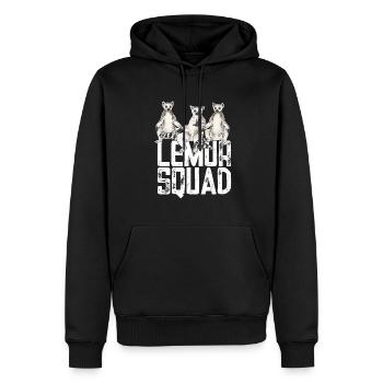 Lémurien à queue annelée - Sweat à capuche Premium bio Homme - noir - Devant - Nico (187cm)