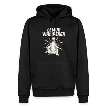Lémurien à queue annelée - Sweat à capuche Premium bio Homme - noir - Devant - Nico (187cm)