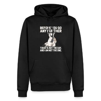 Lémurien à queue annelée - Sweat à capuche Premium bio Homme - noir - Devant - Nico (187cm)