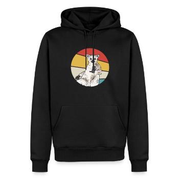 Lémurien à queue annelée - Sweat à capuche Premium bio Homme - noir - Devant - Nico (187cm)