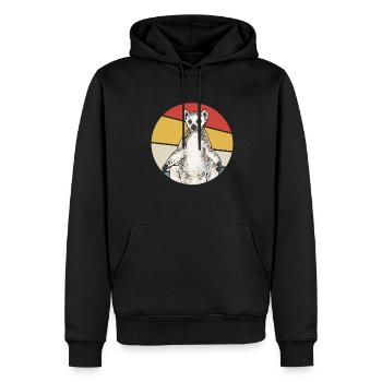 Lémurien à queue annelée - Sweat à capuche Premium bio Homme - noir - Devant - Nico (187cm)