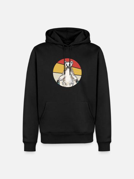 Lémurien à queue annelée - Sweat à capuche Premium bio Homme - noir