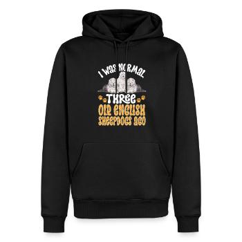Vieux chien de berger anglais Sheepie Bobtail - Sweat à capuche Premium bio Homme - noir - Devant - Nico (187cm)