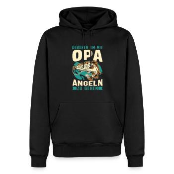 Opa Geboren Angeln Geschenk Kind - Männer Premium Bio Hoodie - Schwarz - Vorne - Nico (187cm)