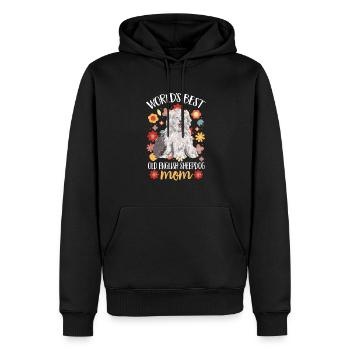 Vieux chien de berger anglais Sheepie Bobtail - Sweat à capuche Premium bio Homme - noir - Devant - Nico (187cm)