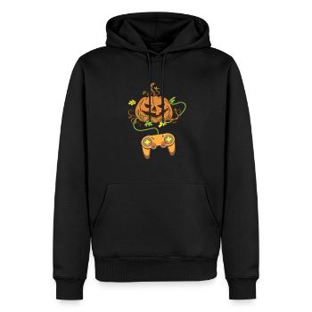 Halloween Pumpkin Head Video Game Controller - Männer Premium Bio Hoodie - Schwarz - Vorne - Nico (187cm)