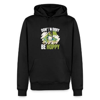 Toad Frog Don’t Worry Be Hoppy Cute Amphibian Fan - Sweat à capuche Premium bio Homme - noir - Devant - Nico (187cm)